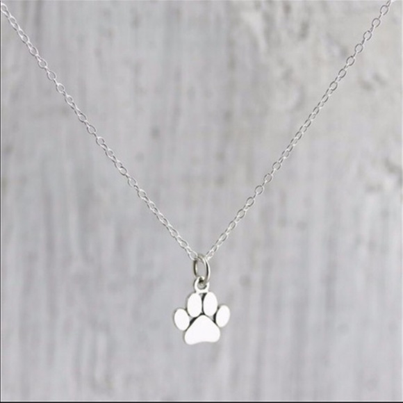 NEW!🐶 Precious Paw Print Silver-tone Necklace 18” - Picture 2 of 4